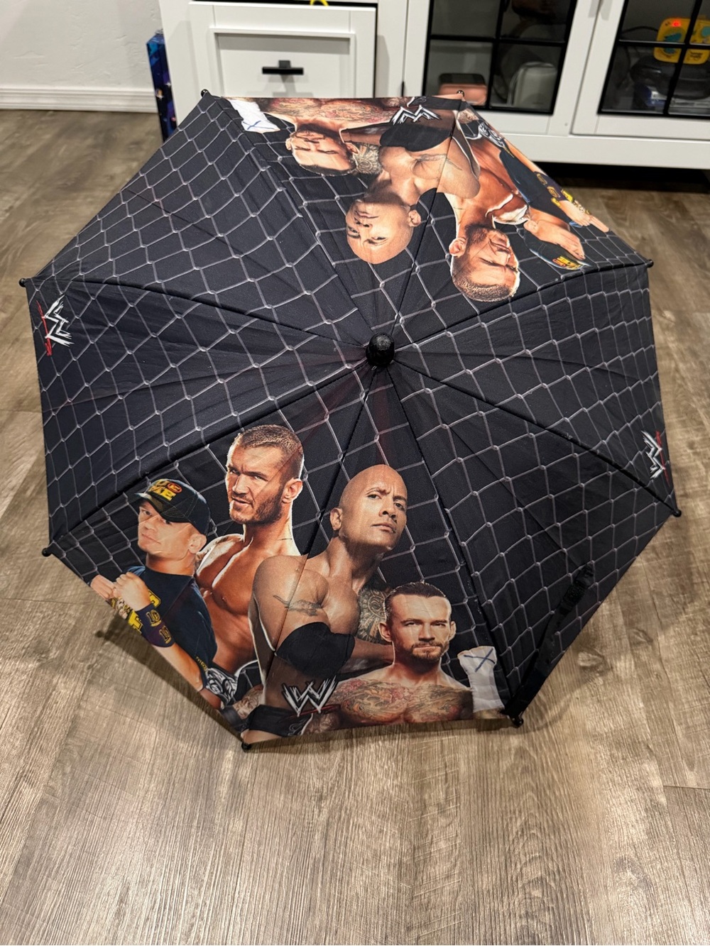 vintage WWE John Cena, The Rock, Randy Orton, 20-inch children's umbrella.